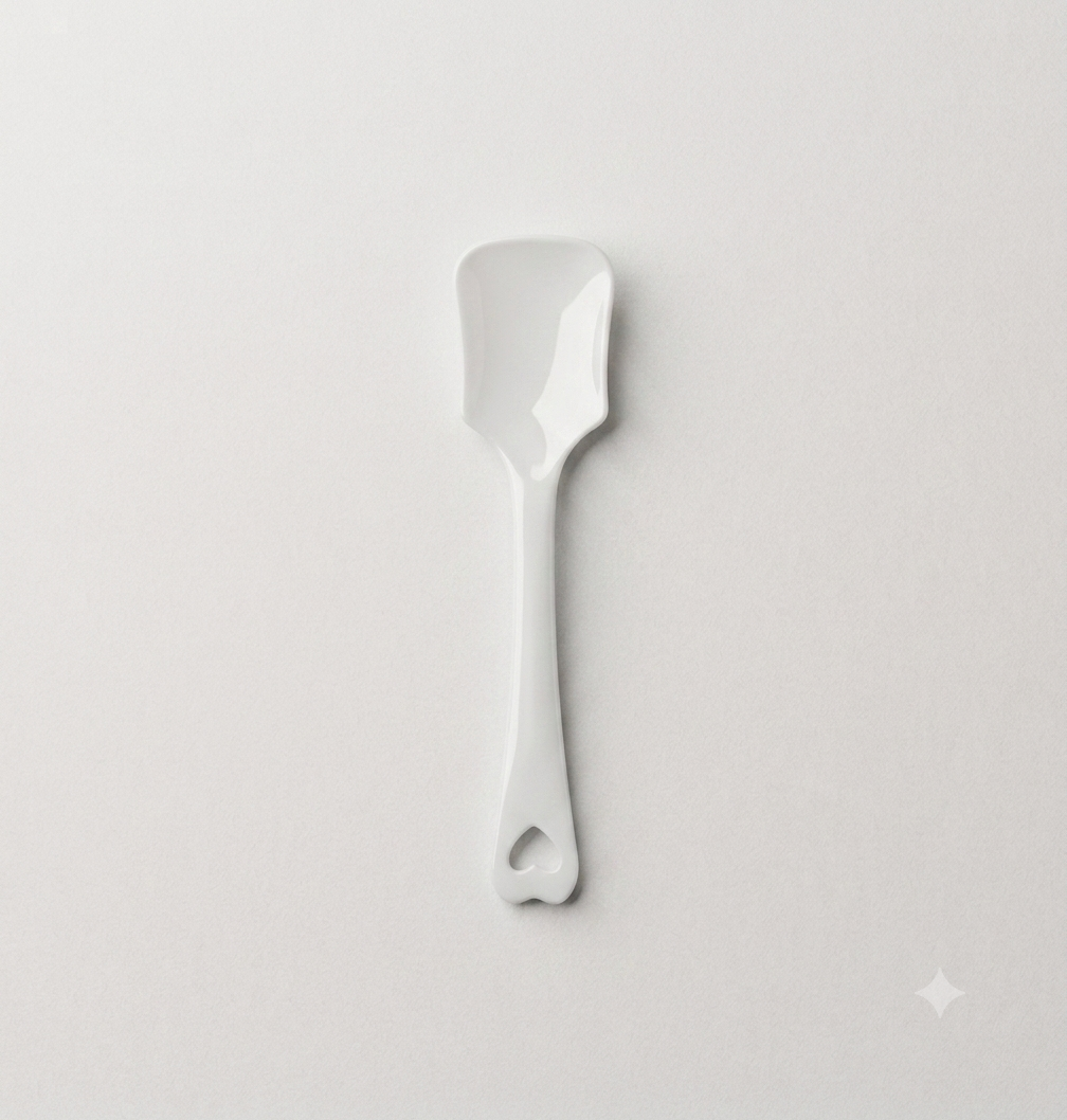 Ice Cream White Plastic Cut Spoon