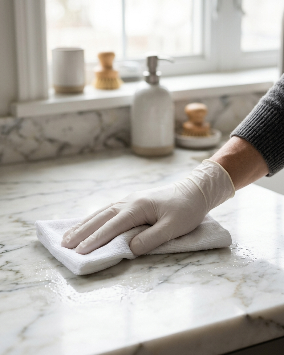 White Plastic Gloves