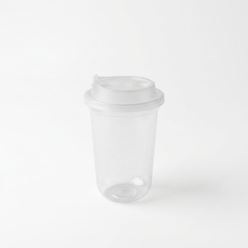 16oz U-Shape Glass with Sipper Flap Lid
