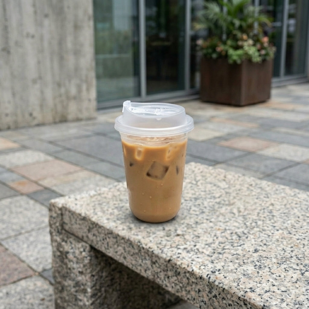 16oz U-Shape Glass with Sipper Flap Lid