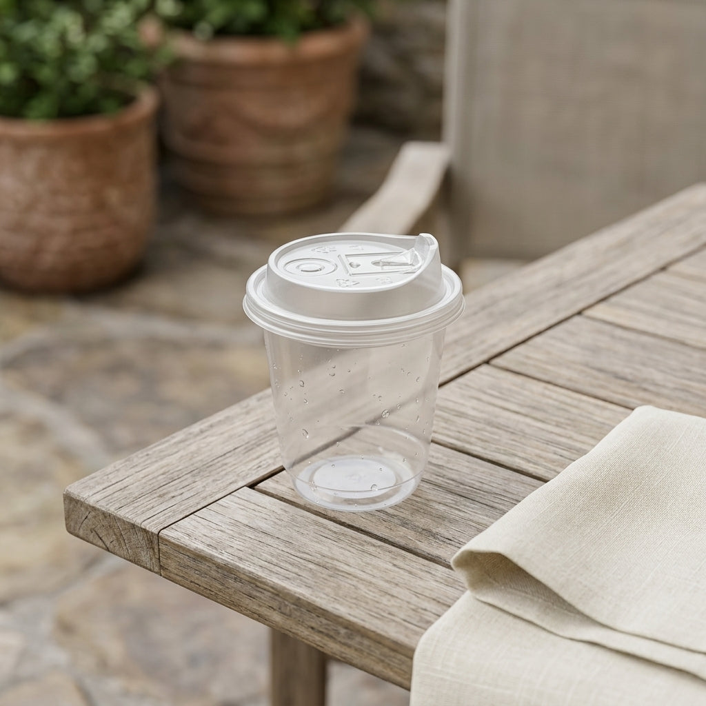 12oz U-Shape Glass with Sipper Flap Lid