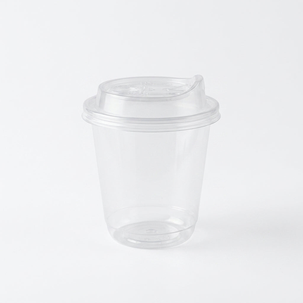 12oz U-Shape Glass with Sipper Flap Lid