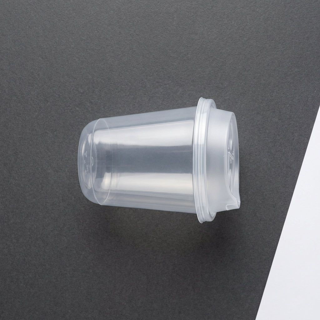 12oz U-Shape Glass with Sipper Flap Lid