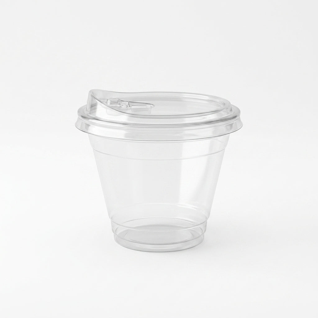 9oz PET Glass with Sipper Lid