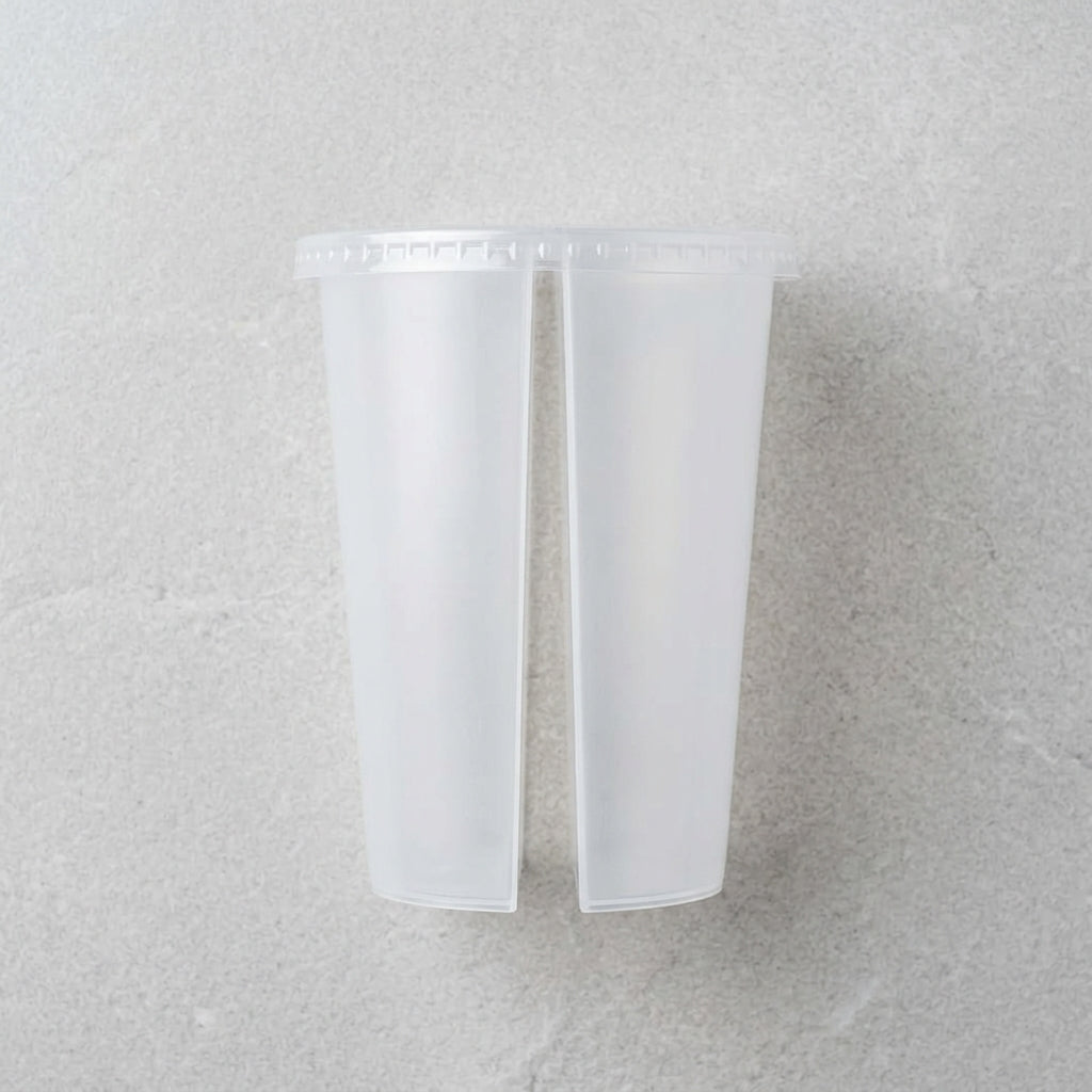 2 Compartment Glass 500ml with flat lid