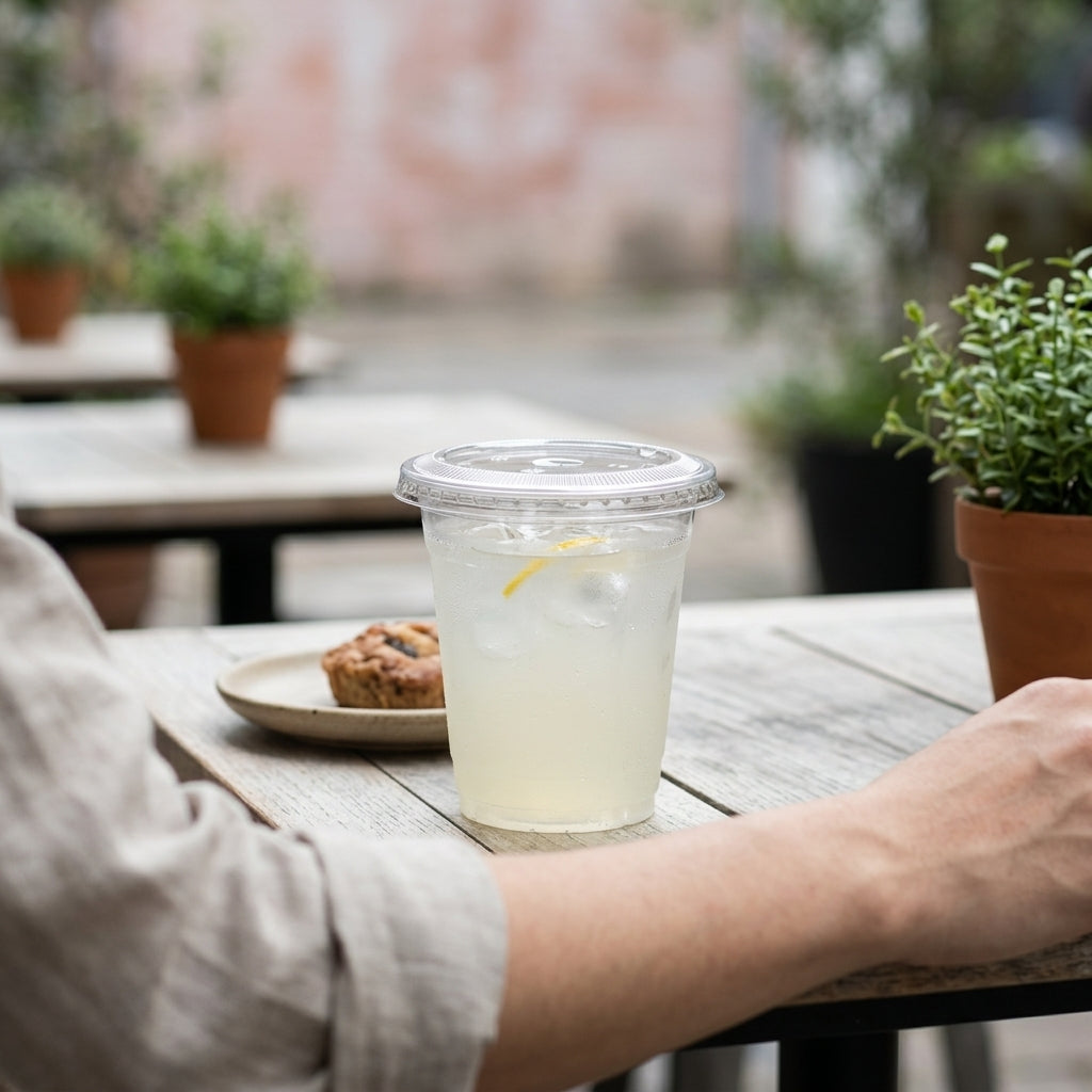 12oz PET Glass with Flat Lid