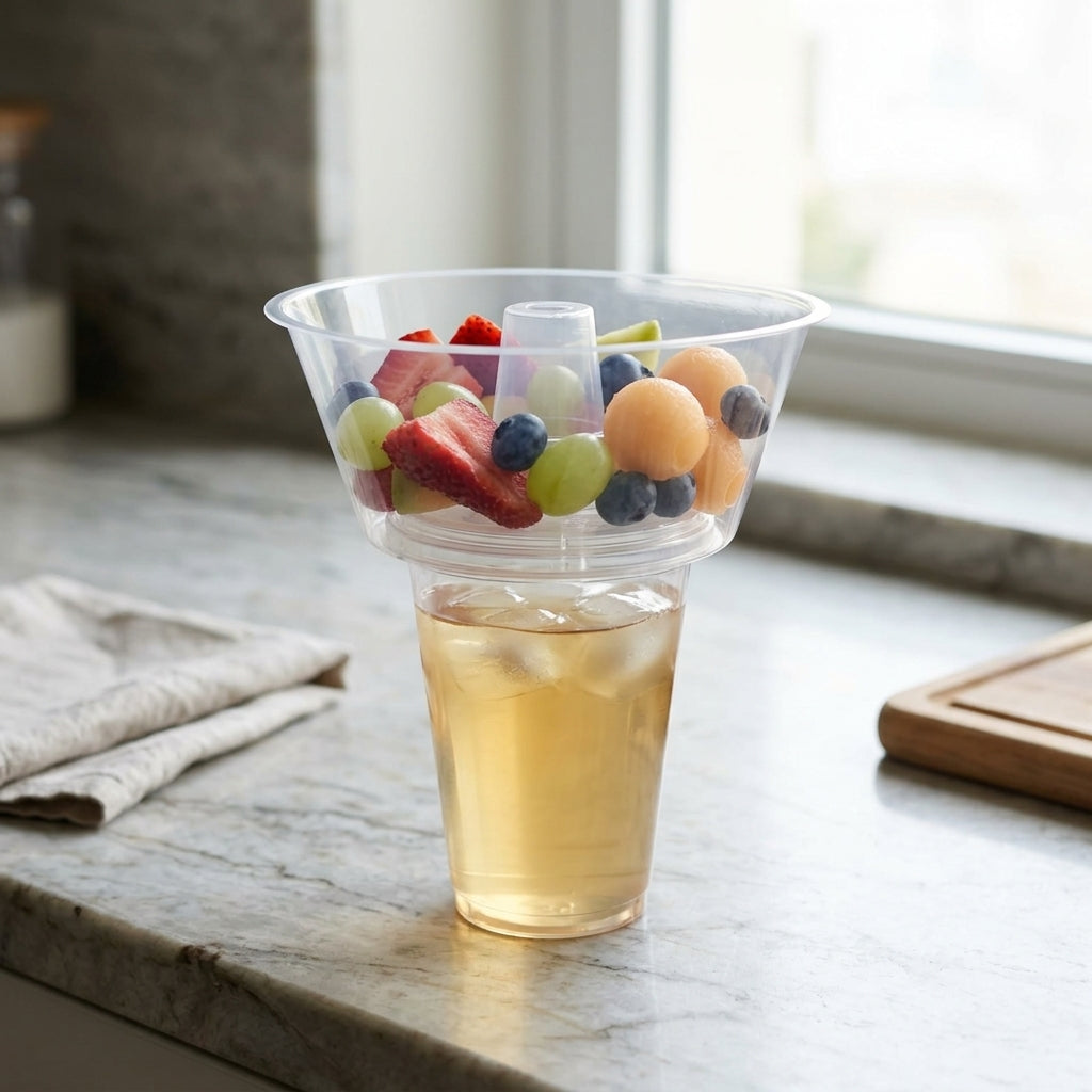 Bowl on Glass Combo Set – Imported Quality (350ml Glass + 700ml Bowl)
