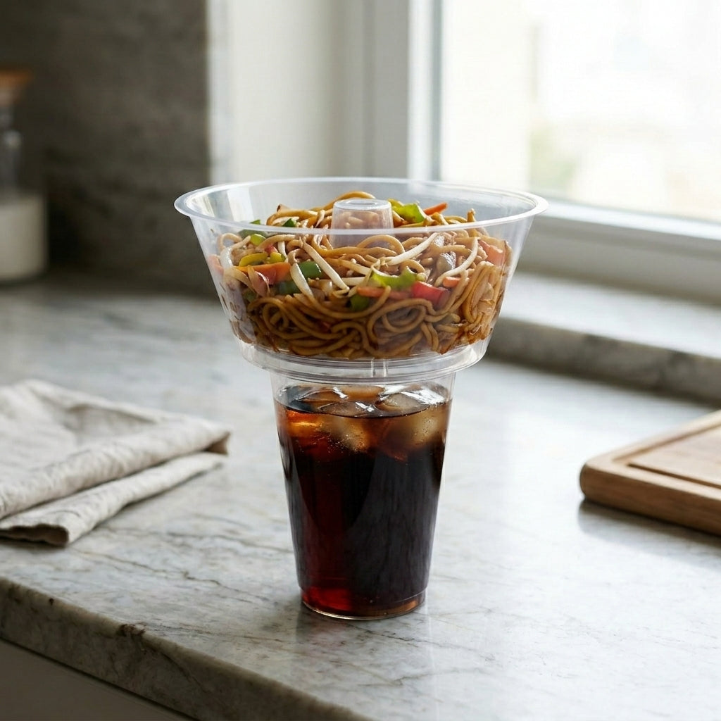 Bowl on Glass Combo Set – Imported Quality (350ml Glass + 700ml Bowl)