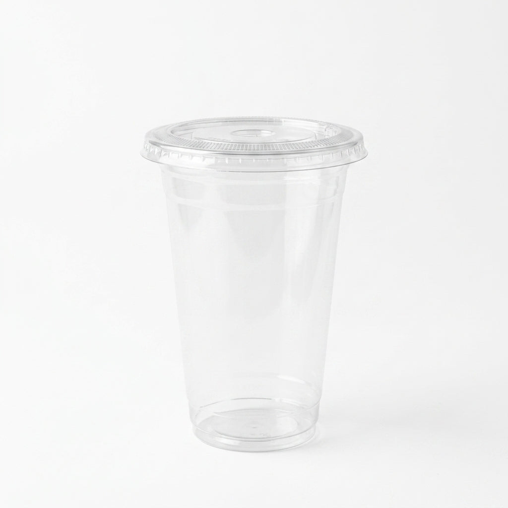 16oz PET Glass with Flat Lid