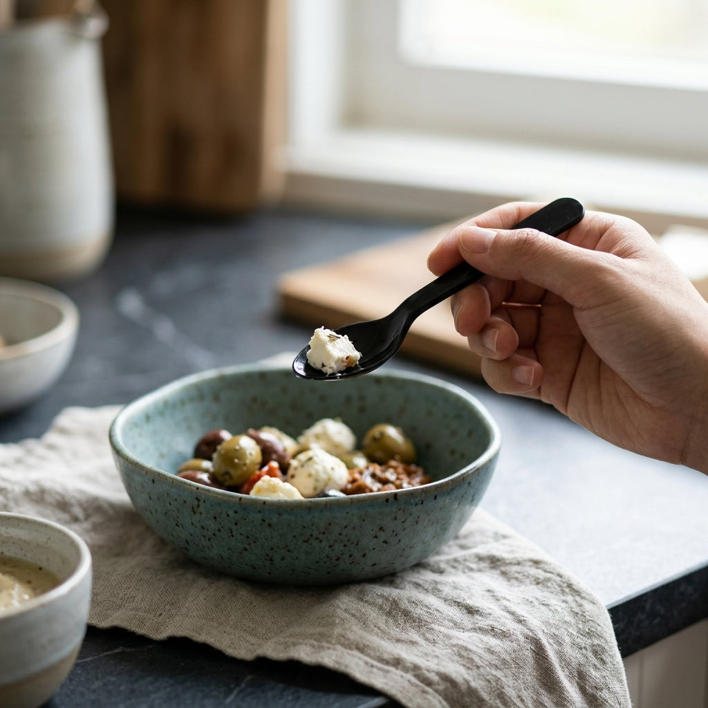 Alpine Dessert Black Plastic Spoon