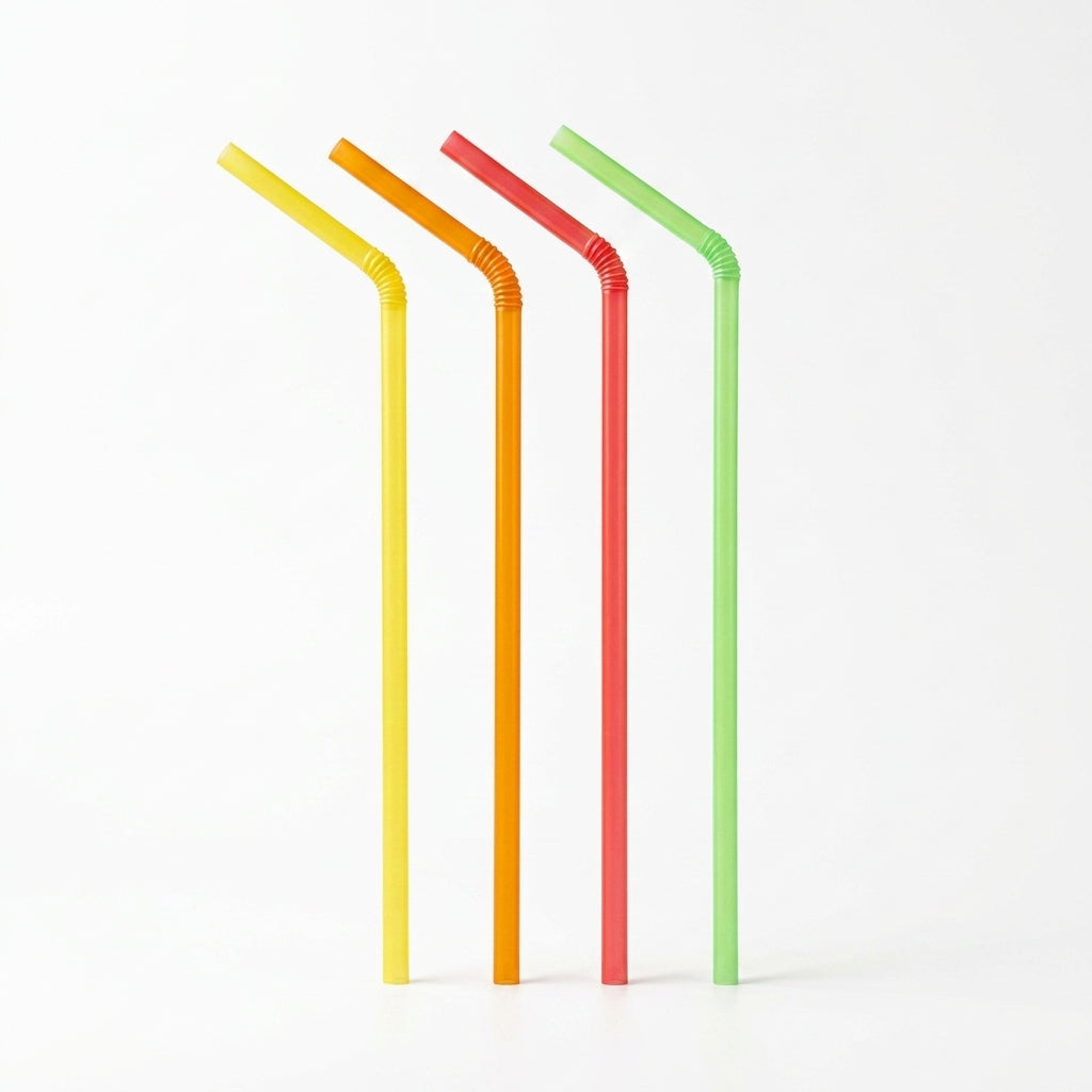 6mm Multi Color Bend Plastic Straw