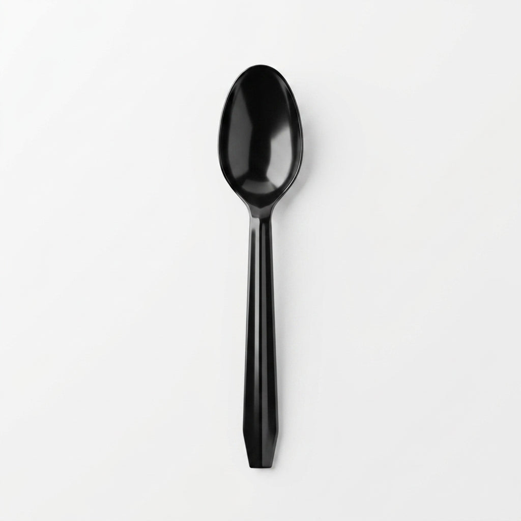 Black Plastic Spoon