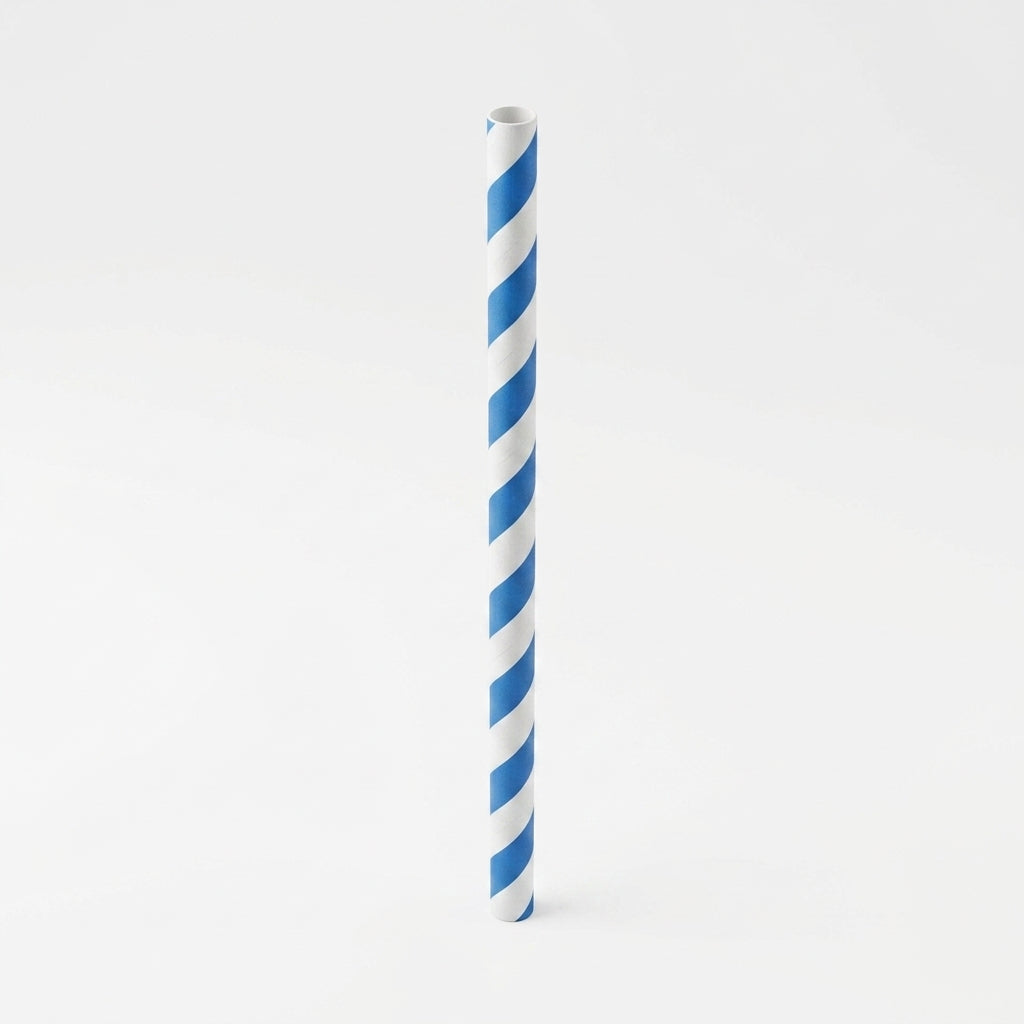 6mm Blue Liner Paper Straw for Juice