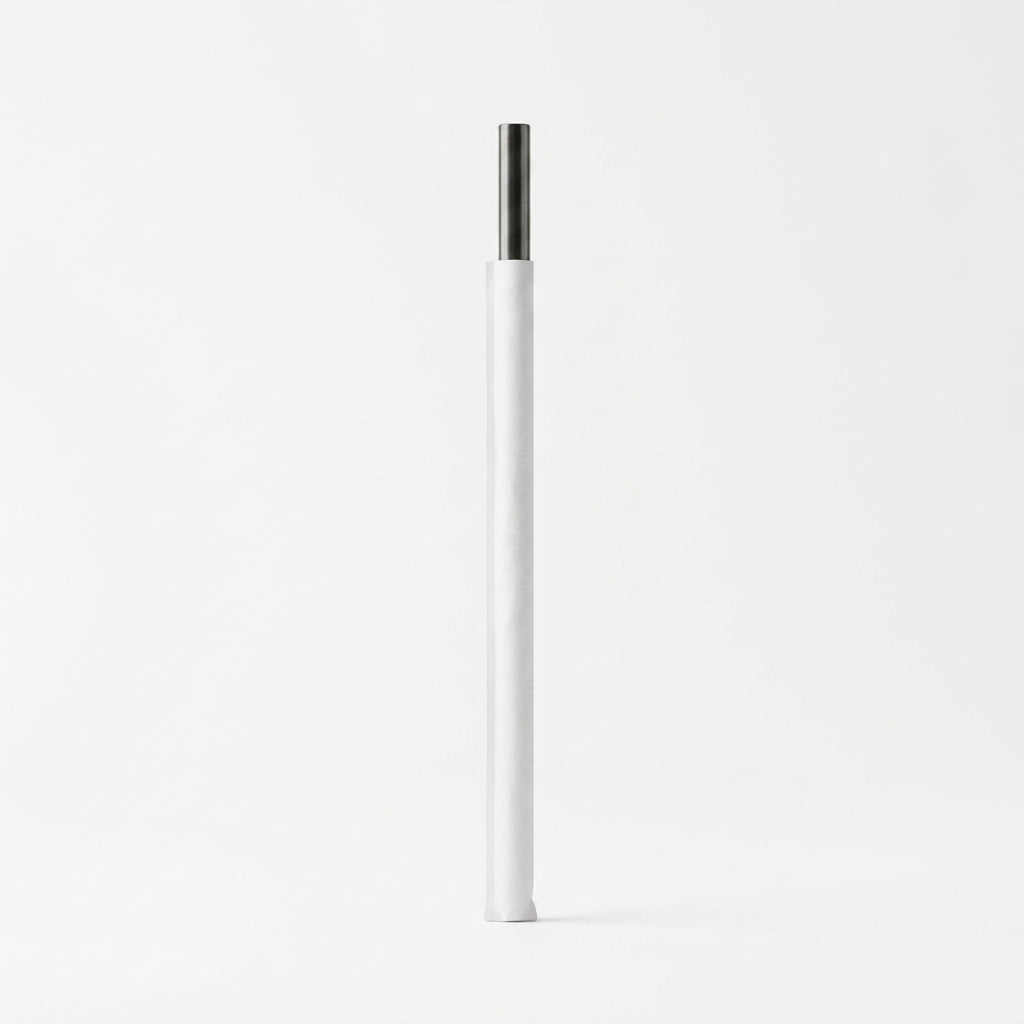 8mm Black Plastic Straw with Wrap for Coffee & Shake
