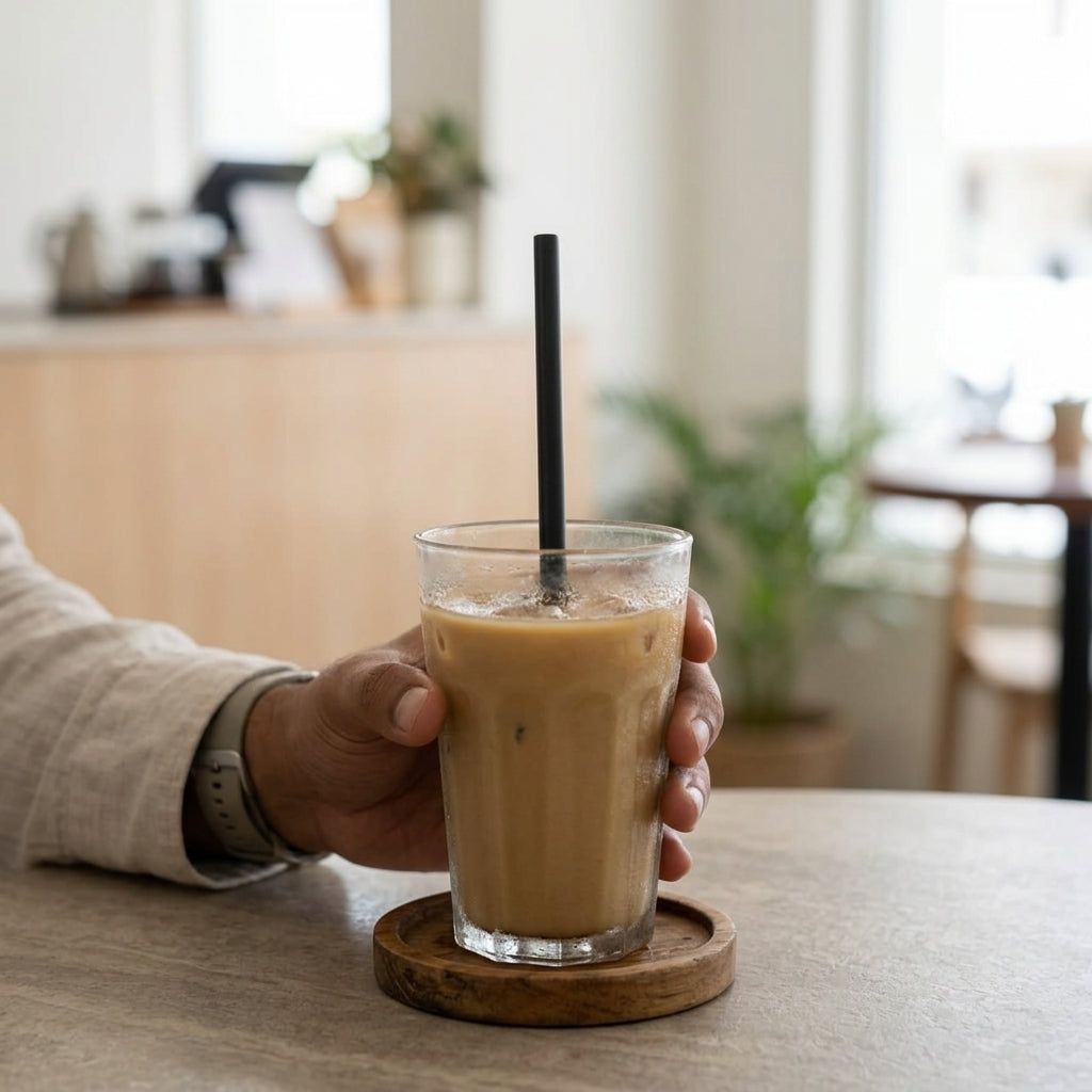 8mm Black Plastic Straw for Coffee & Shake