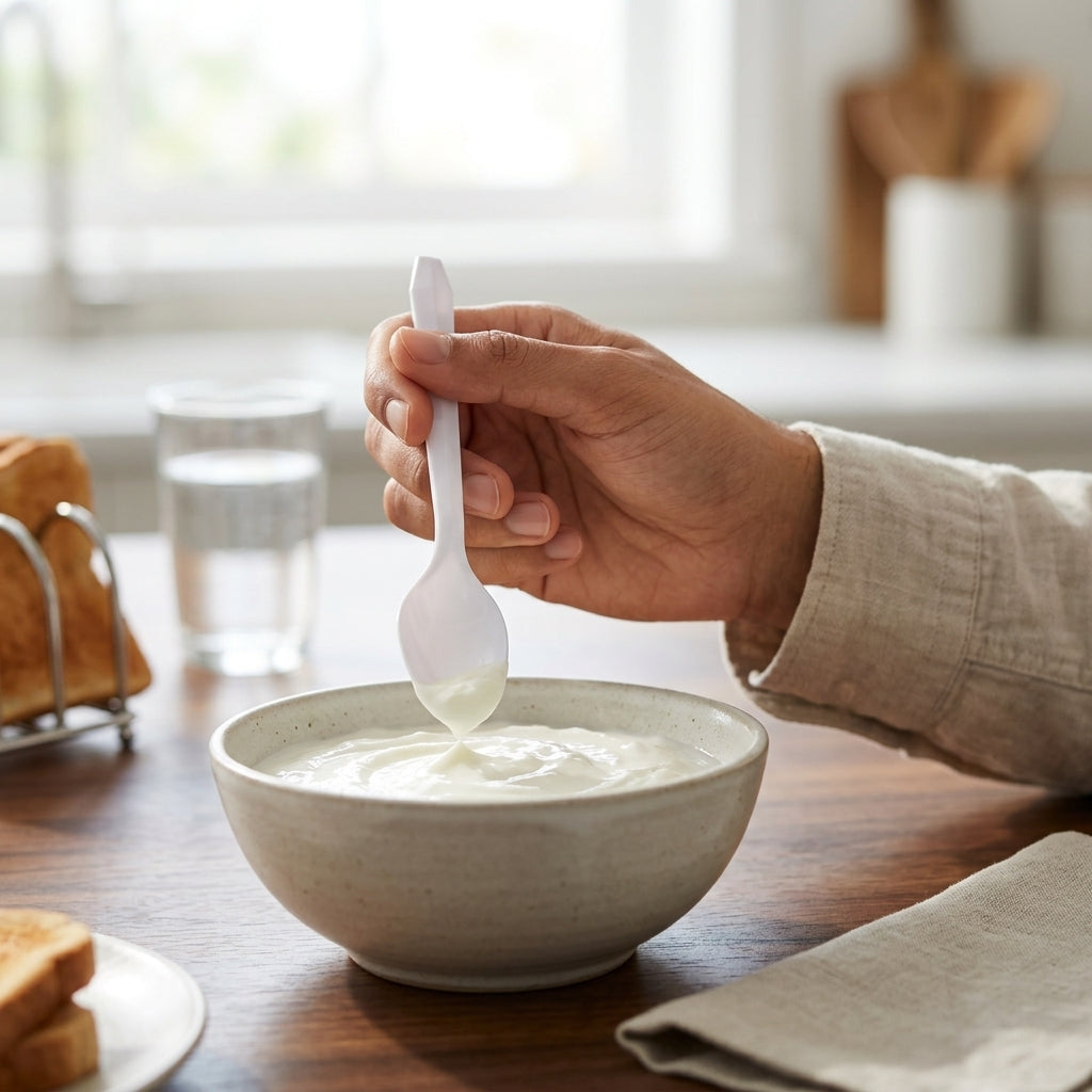 White Plastic Spoon
