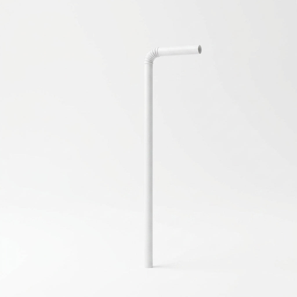 6mm White Bend Plastic Straw