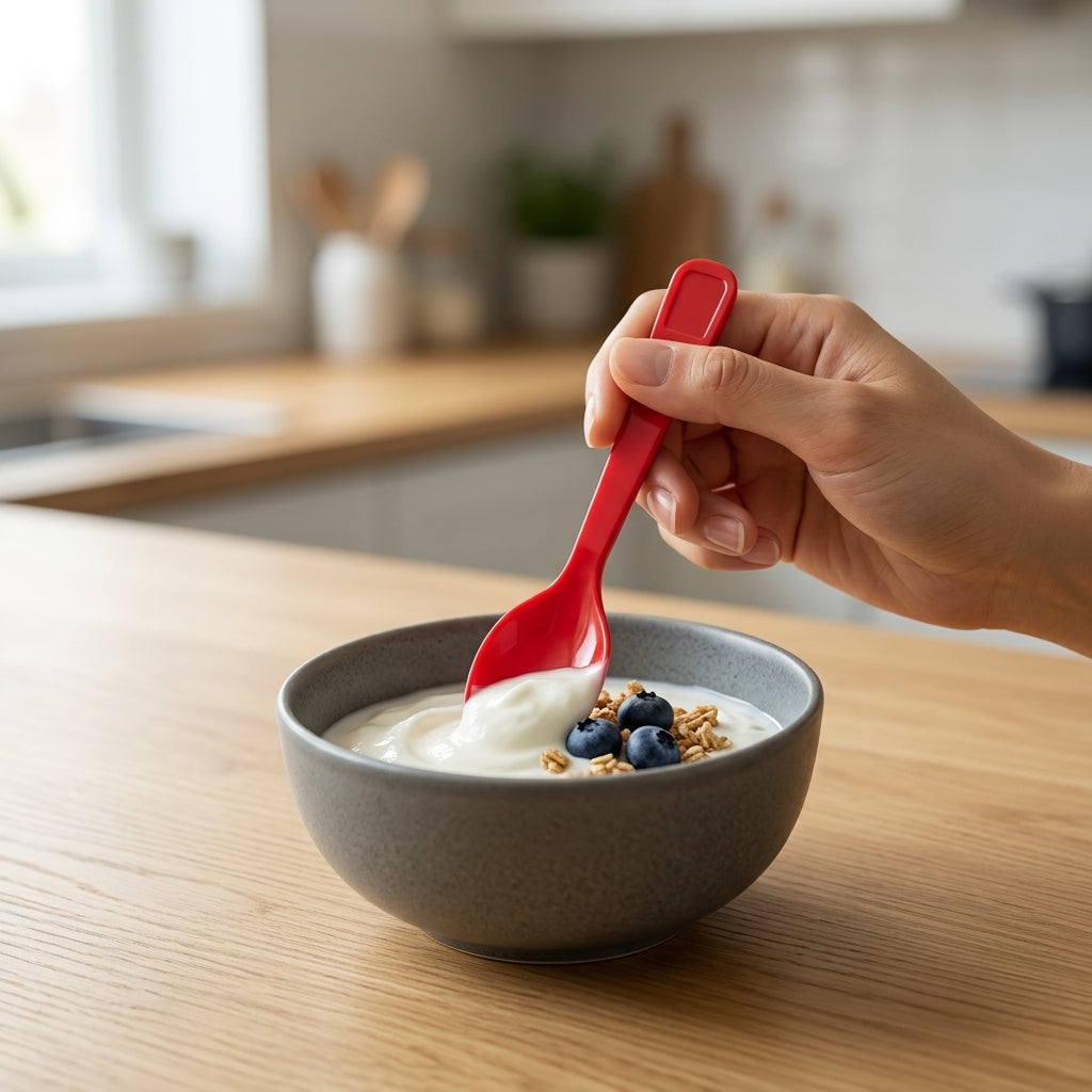 Alpine Dessert Red Plastic Spoon