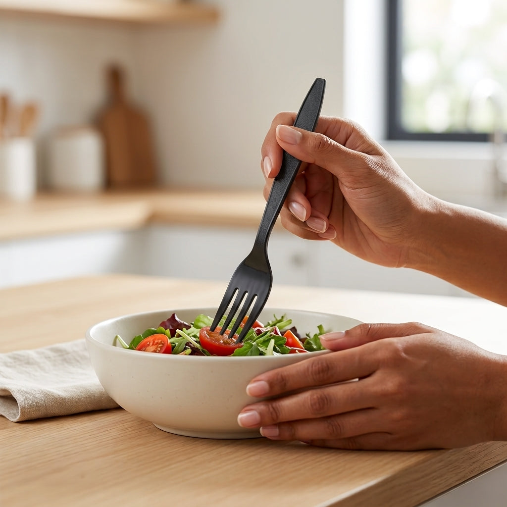 Black Plastic Fork