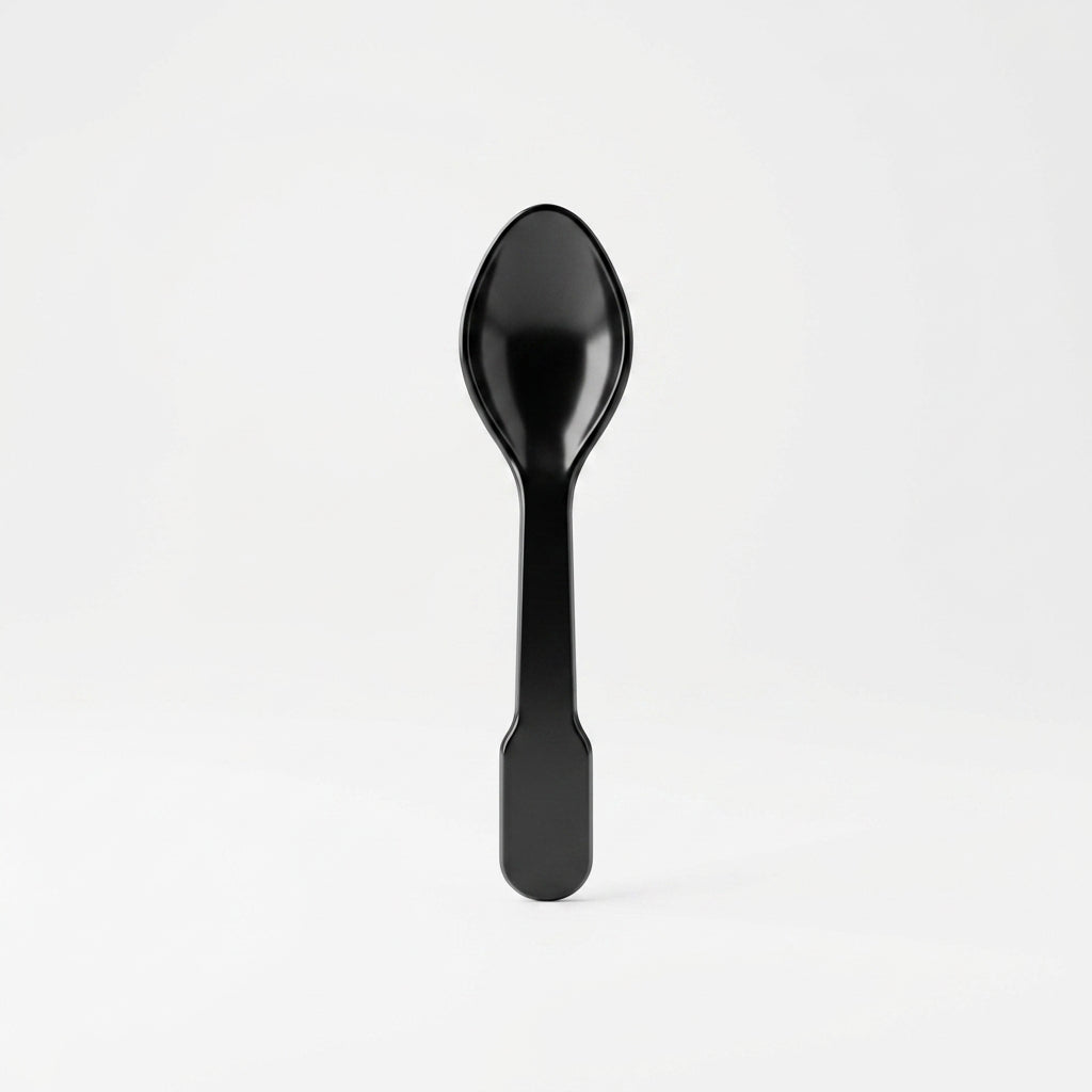 Alpine Dessert Black Plastic Spoon