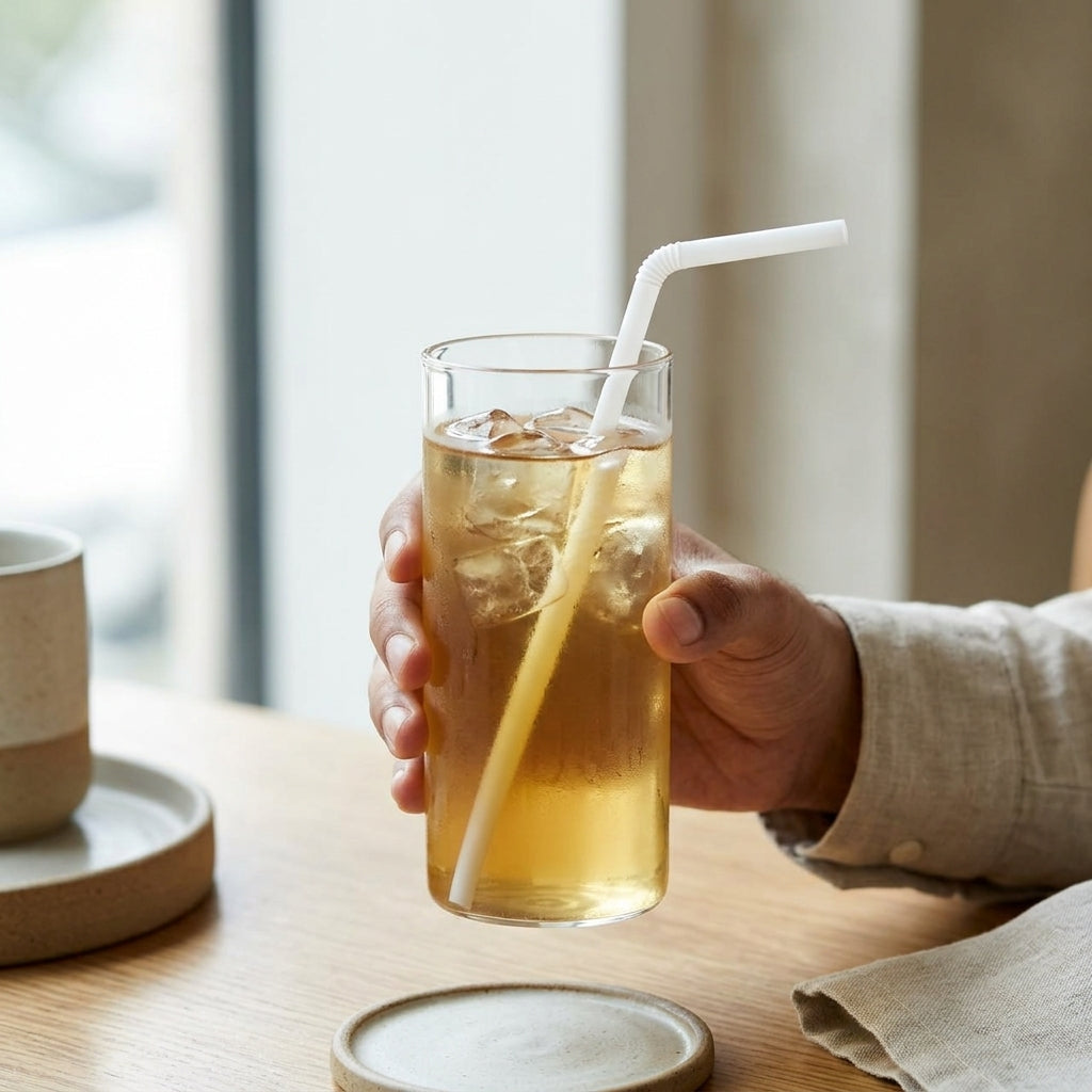 6mm White Bend Plastic Straw