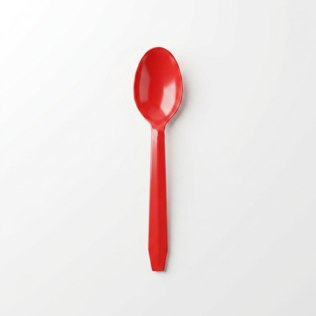 Red Plastic Spoon