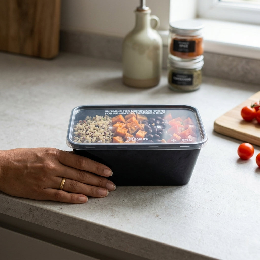 1000ml Black Plastic Container