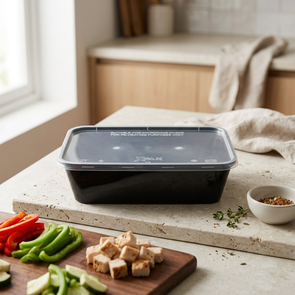 750ml Black Plastic Container