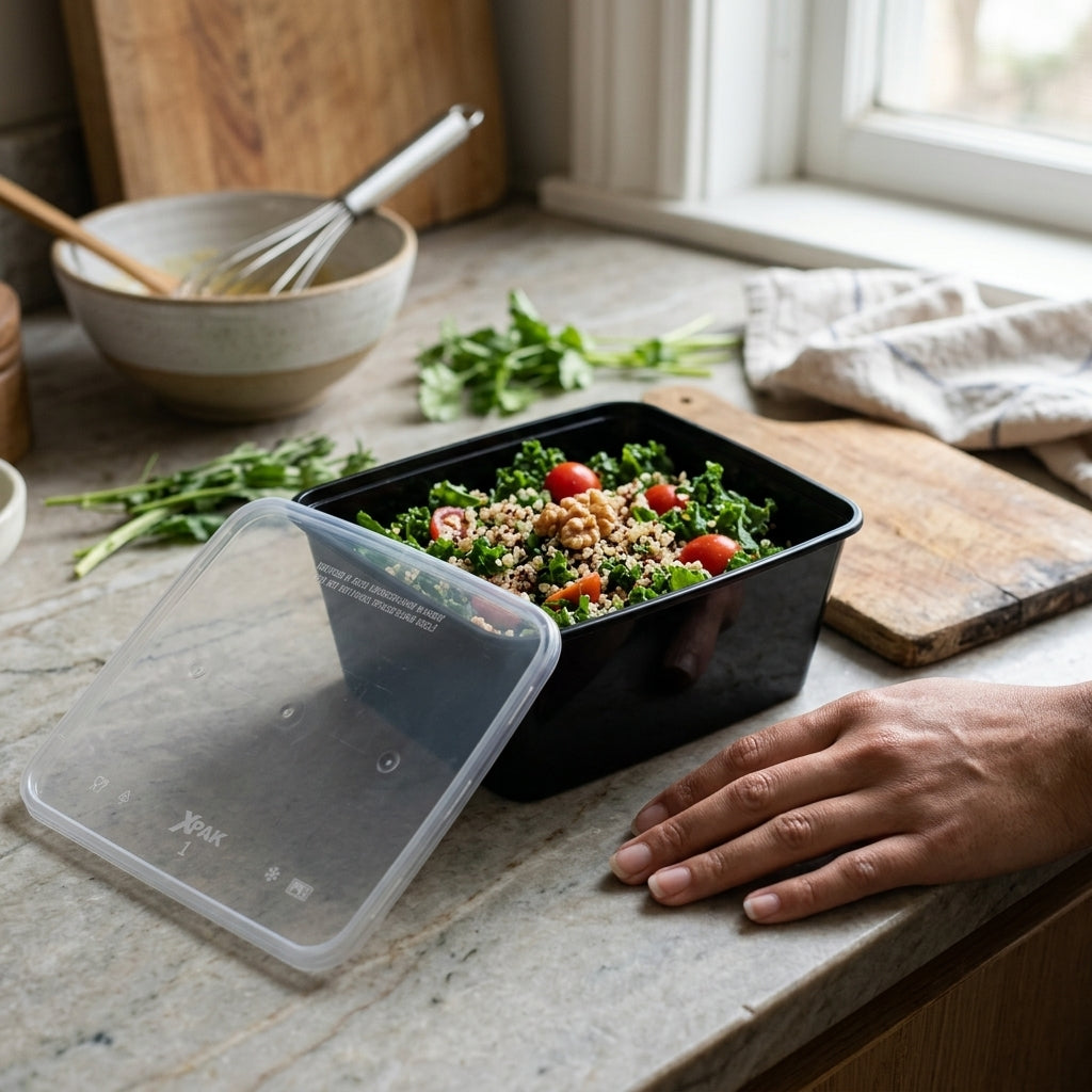 3000ml Black Plastic Container