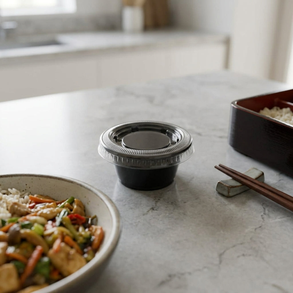 40ml Black Sauce Cup with Lid