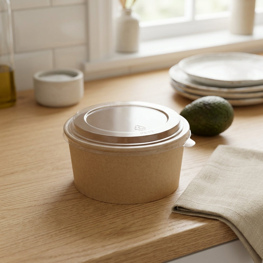 1000ml Kraft Paper Bowl with Lid Eco-Friendly