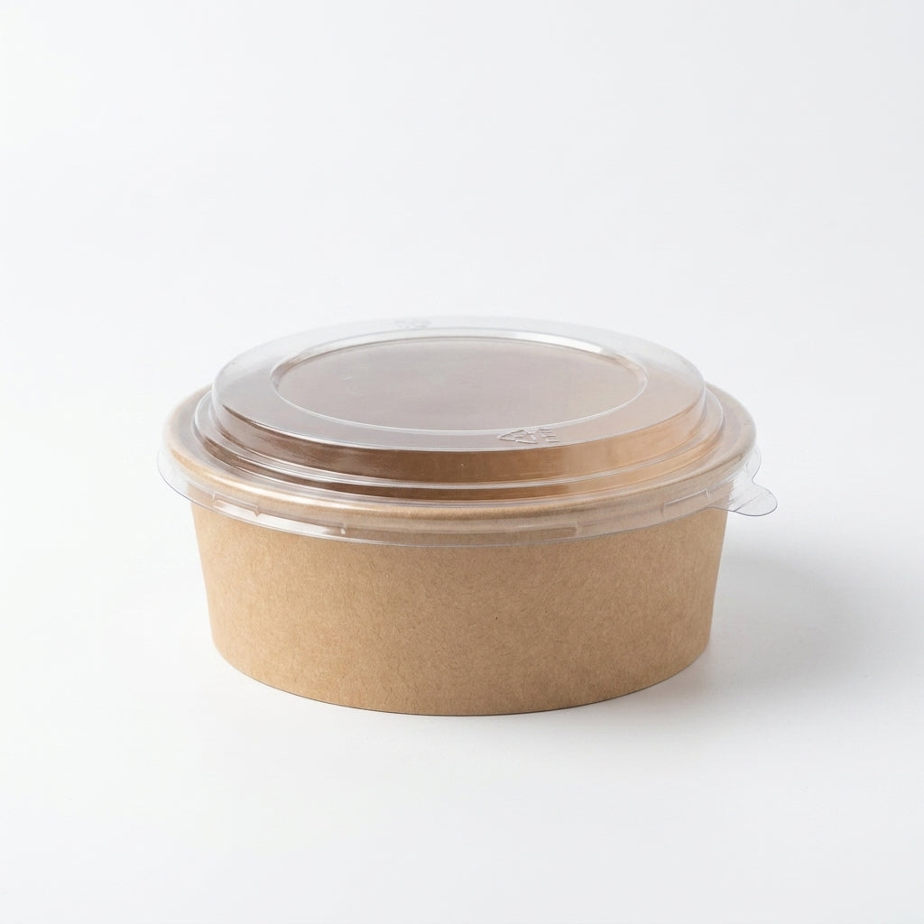 500ml Kraft Paper Bowl with Lid Eco-Friendly