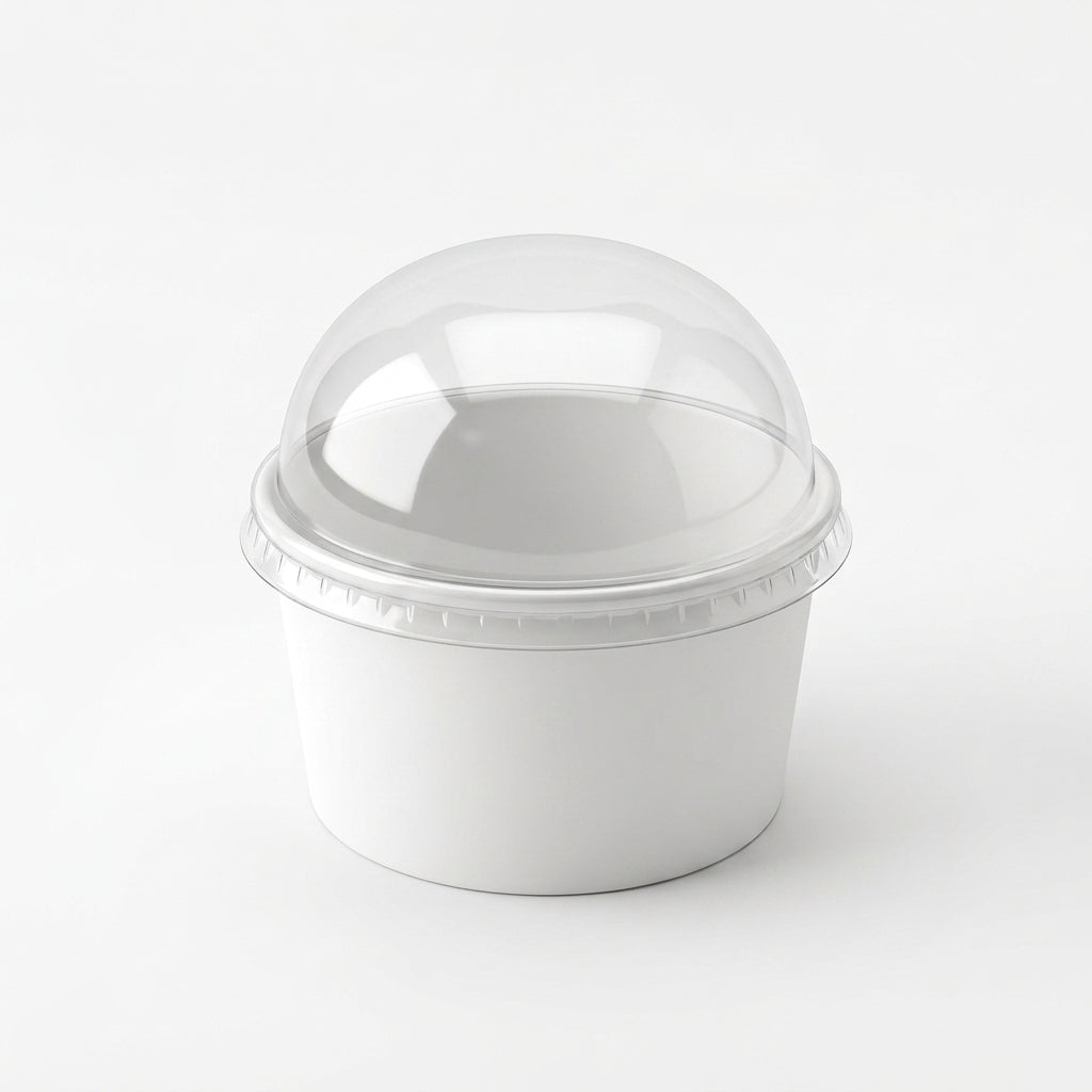100ml Double Scoop White Paper Cup with Lid