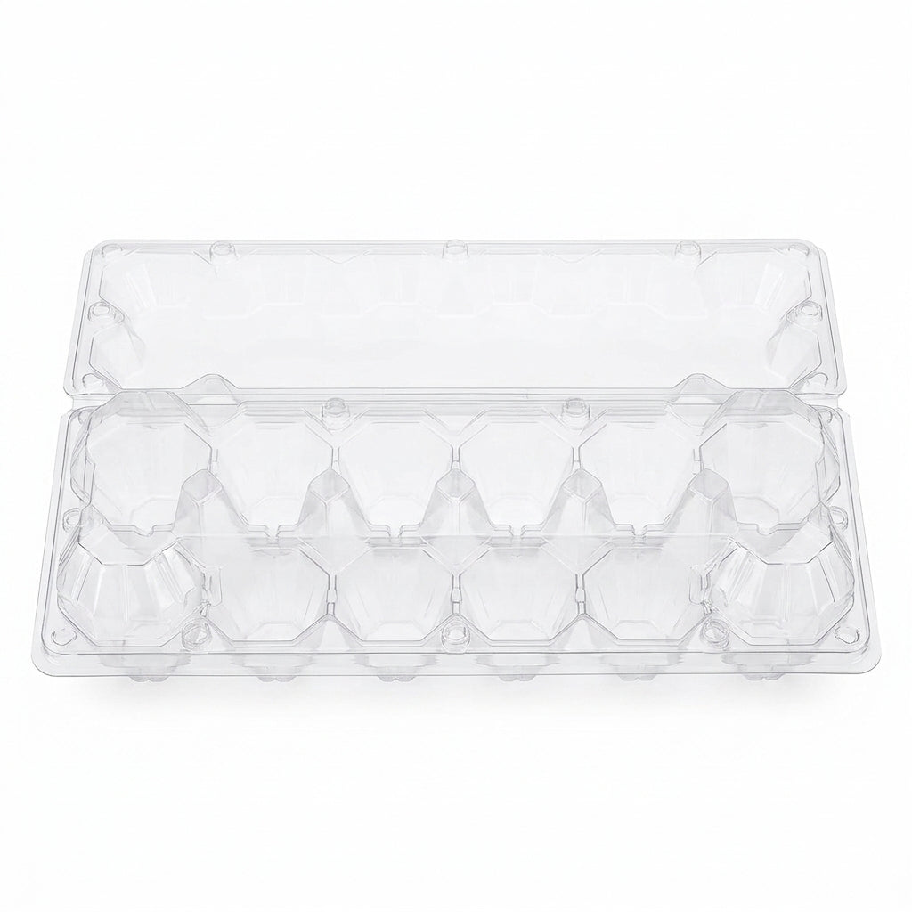 12pcs Plastic Egg Tray with Lid