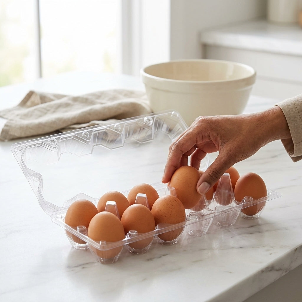 12pcs Plastic Egg Tray with Lid