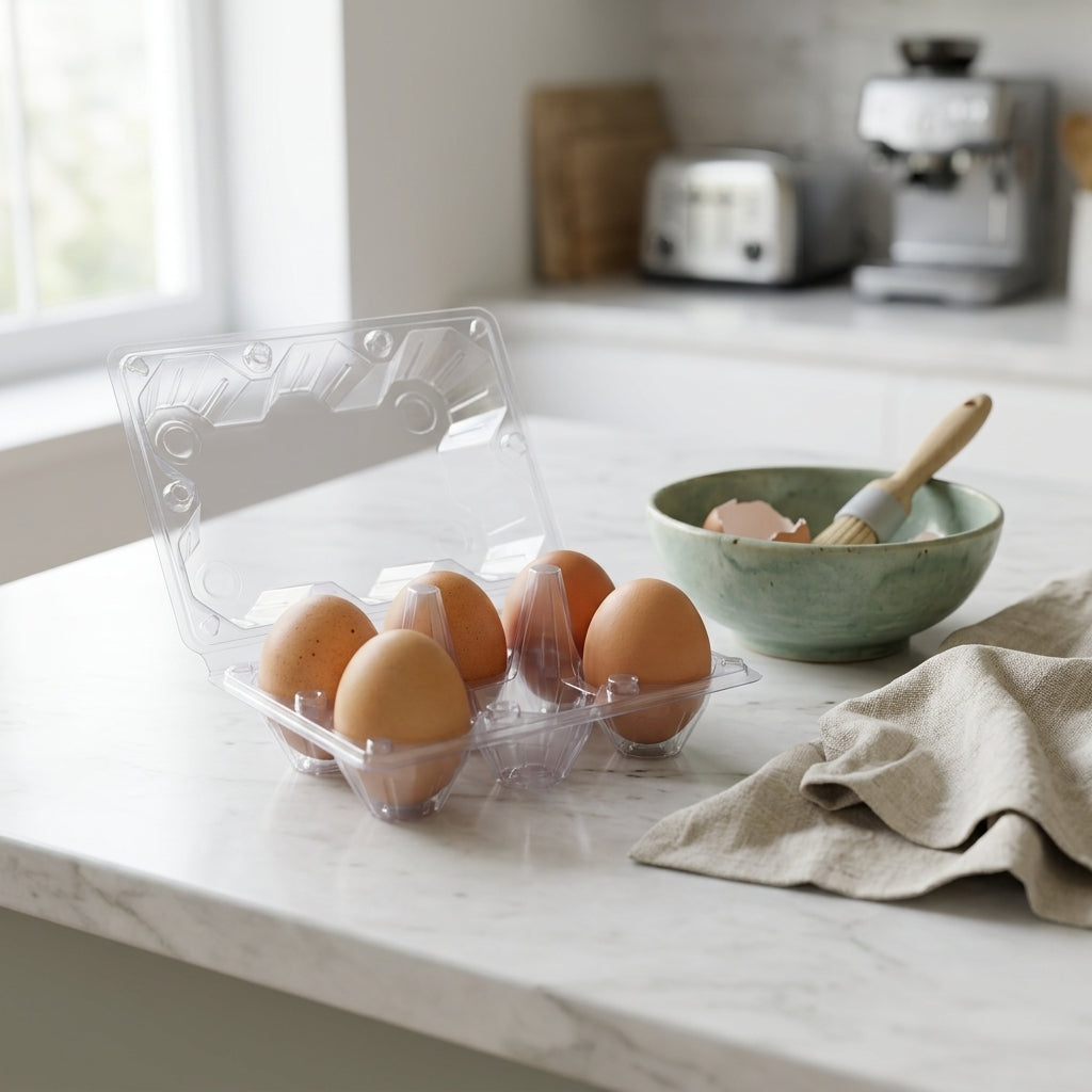6pcs Plastic Egg Tray with Lid