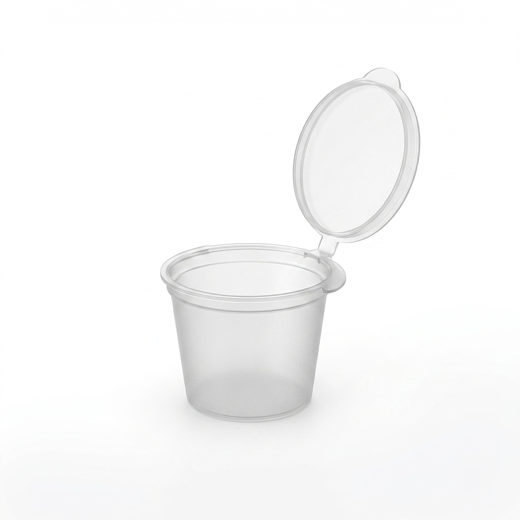 1oz Sauce Cup with Attached Lid