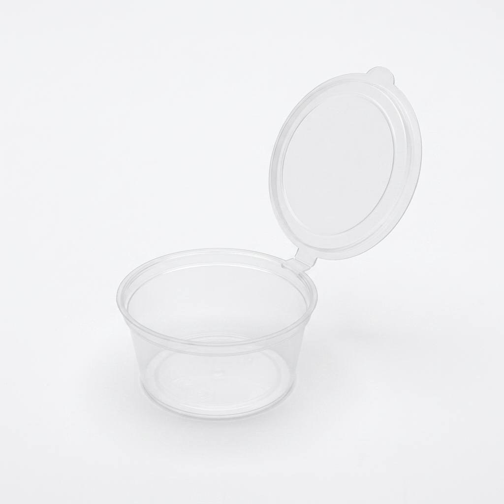 2oz Sauce Cup with Attached Lid