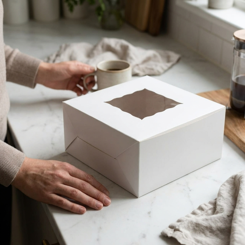 White Cake Box 4 Pound 10x10x5