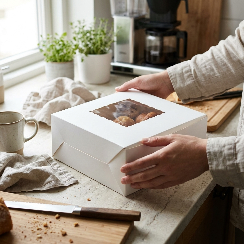 White Cake Box 3 Pound 9x9x4