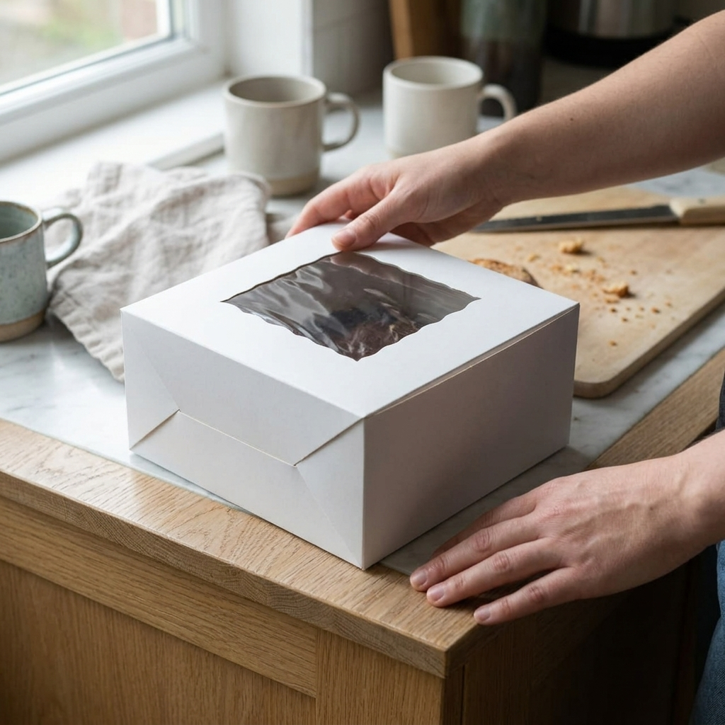 White Cake Box 2 Pound 8x8x4