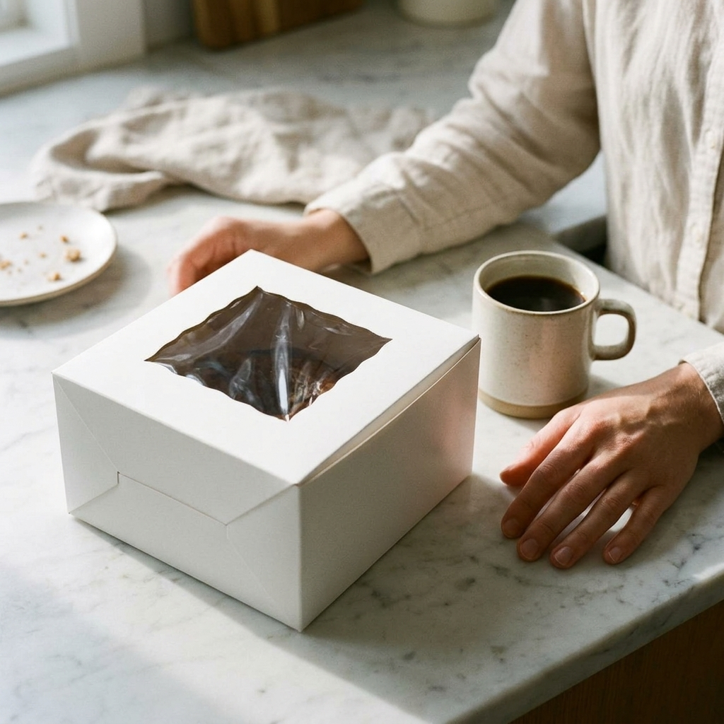 White Cake Box 1 Pound 7x7x4